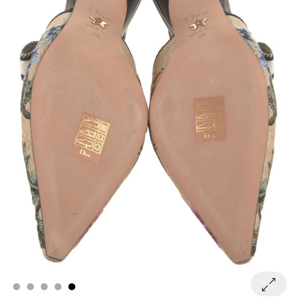Dior Beige Floral Slingback Heels - Picture 5 of 5